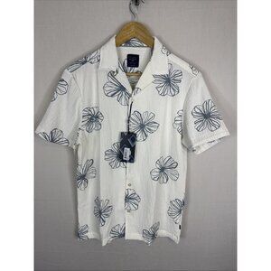 Steel & Jelly British Design Seersucker Floral Resort Shirt NWT Stretch Men’s S